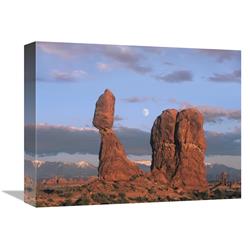 Global Gallery Moon Over Balanced Rock, Arches National Park, Utah-Canvas Art-16"x12"
