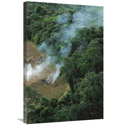 Picture of   20 x 30 in. A Farmer Burns His Agricultural Field After Harvesting the Crop in A Clearcut Area in the Forest&#44; Usina Serra Grande&#44; Atlantic Forest&#44; Brazil Art Print - Mark Moffett