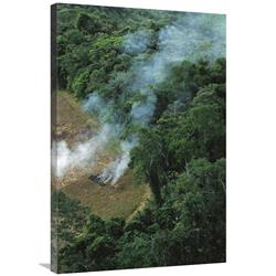 Picture of   24 x 36 in. A Farmer Burns His Agricultural Field After Harvesting the Crop in A Clearcut Area in the Forest&#44; Usina Serra Grande&#44; Atlantic Forest&#44; Brazil Art Print - Mark Moffett