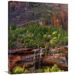 Global Gallery Cascades at Emerald Pools, Zion National Park, Utah-Canvas Art-24.9"x30"
