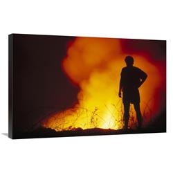 GCS-451202-2436-142 24 x 36 in. Admiring Nocturnal Display of Fountain Lava, Cape Hammond, Galapagos Islands Art Print - Tui De Roy -  Global Gallery
