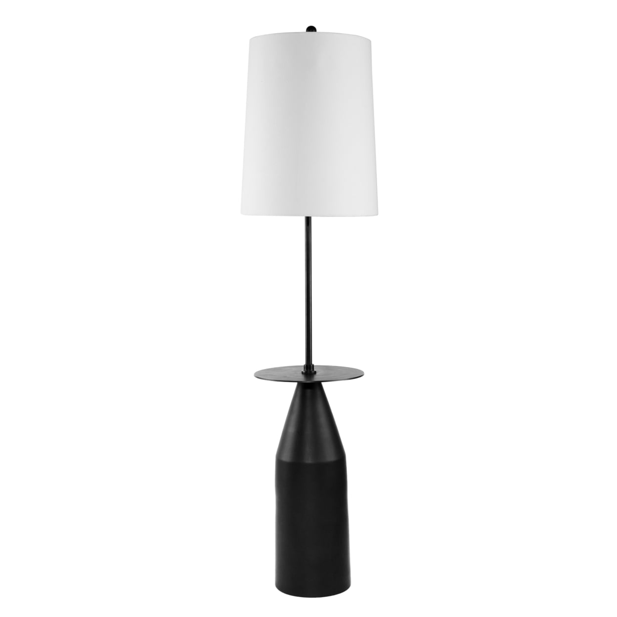 Picture of Benjara BM285178 61 in. Modern Floor Lamp with Round Drum Shade & Aluminum Frame&#44; White & Black