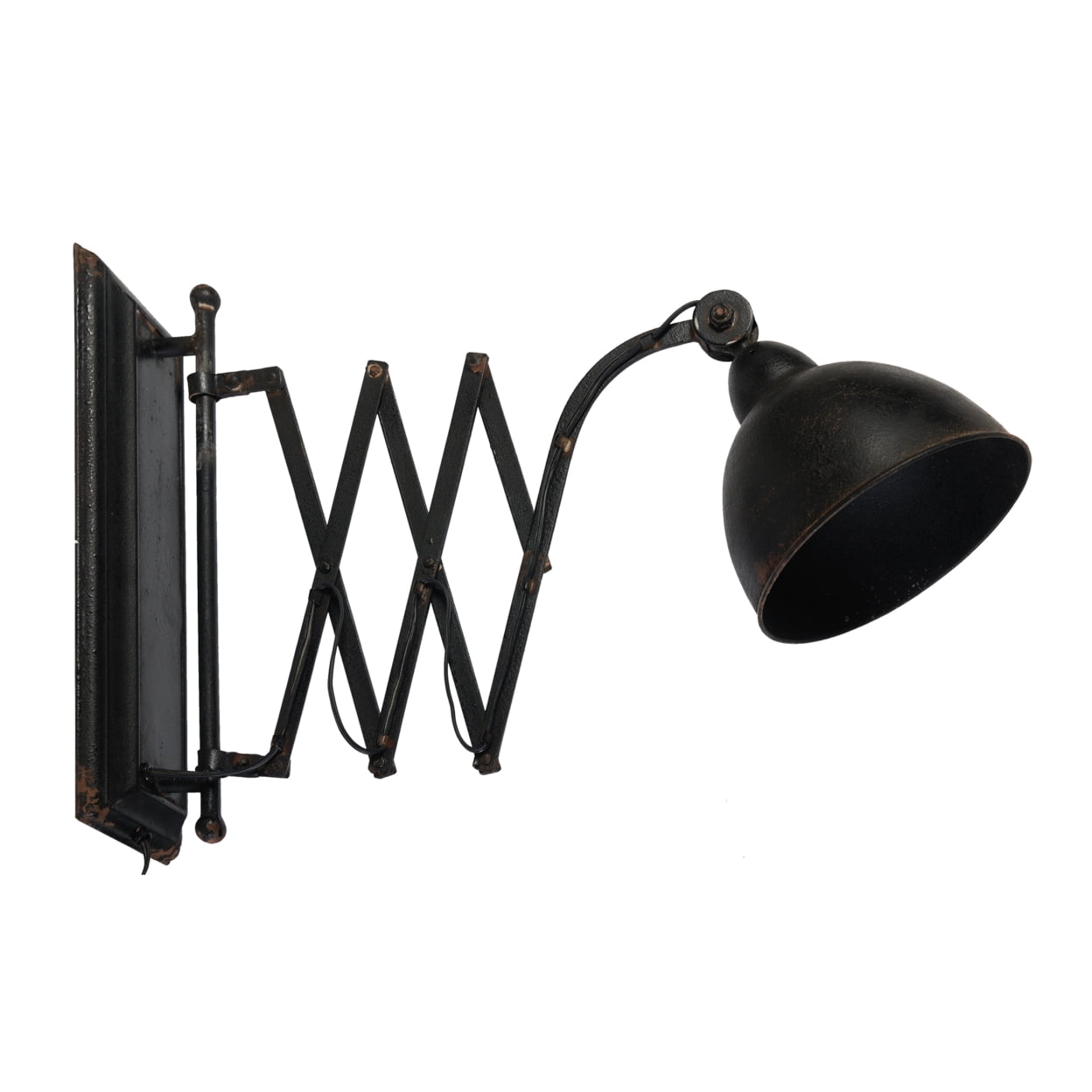 Picture of Benjara BM285137 18 in. Iron Wall Mounted Lamp with Extendable Accordion Arm, Antique Black