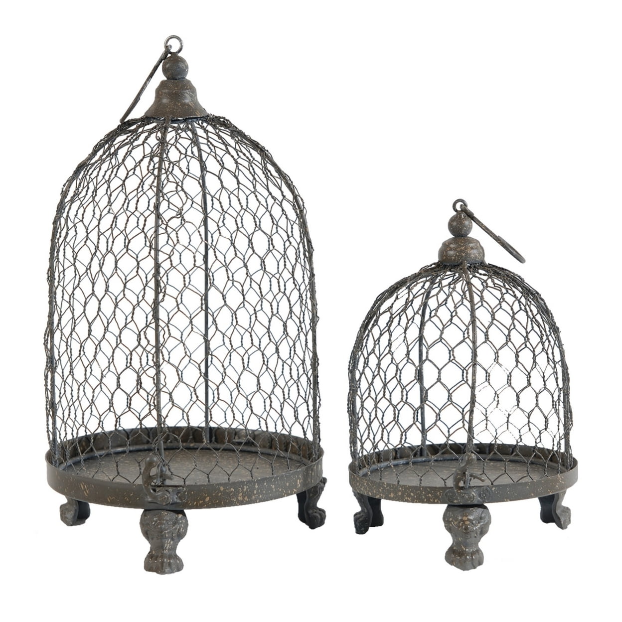 Picture of Benjara BM284958 Hanging Candle Holders, Wire Mesh - Vintage Inspired Bronze Iron - Set of 2
