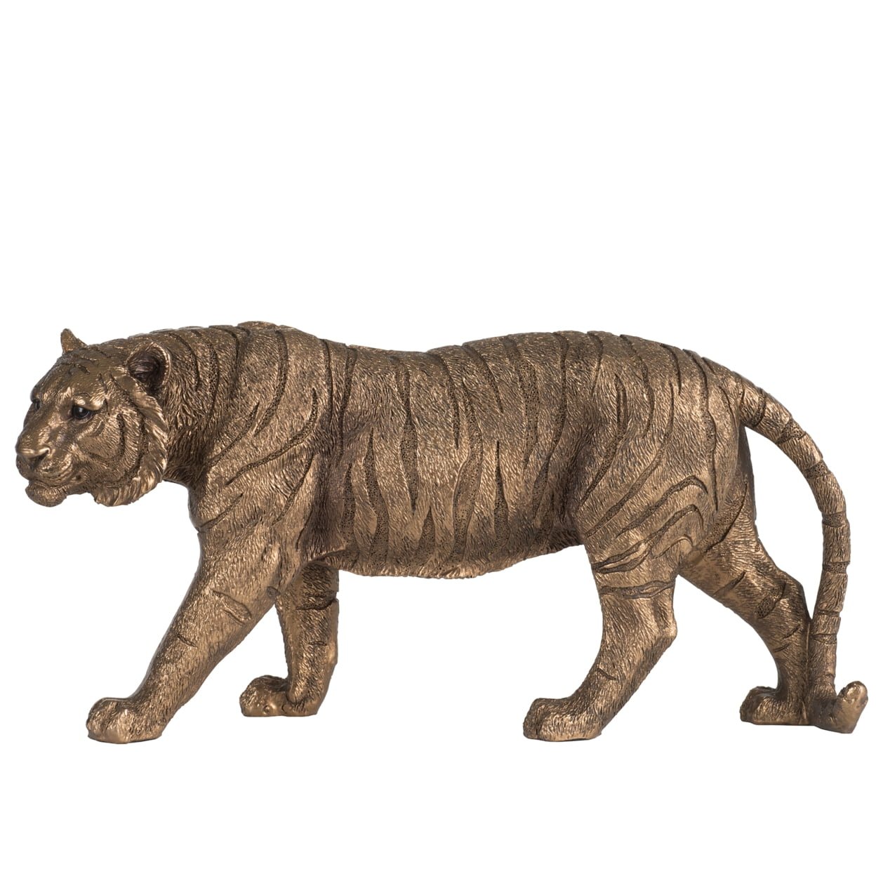 Picture of Benjara BM284977 12 in. Don Stalking Tiger Accent Figurine, Tabletop Decor - Brown Polyresin