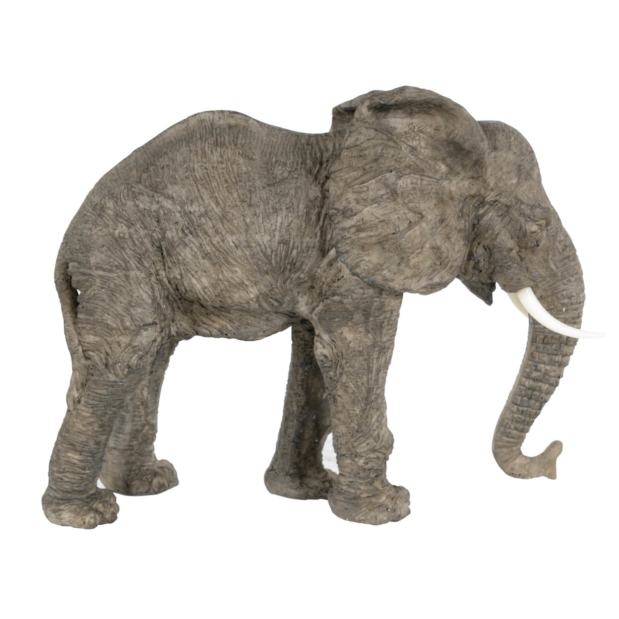 Picture of Benjara BM284979 13 in. Don Walking Elephant Accent Figurine, Realistic Polyresin - Gray
