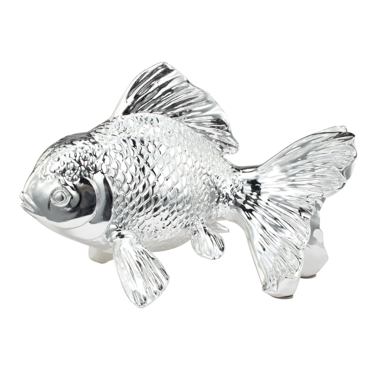 Picture of Benjara BM284981 10 in. Don Goldfish Accent Figurine, Tabletop Decor - Chrome Finished Resin
