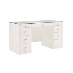 Picture of Benjara BM245789 Vanity Table with 9 Drawers & Crystal Like Knob Pulls&#44; White