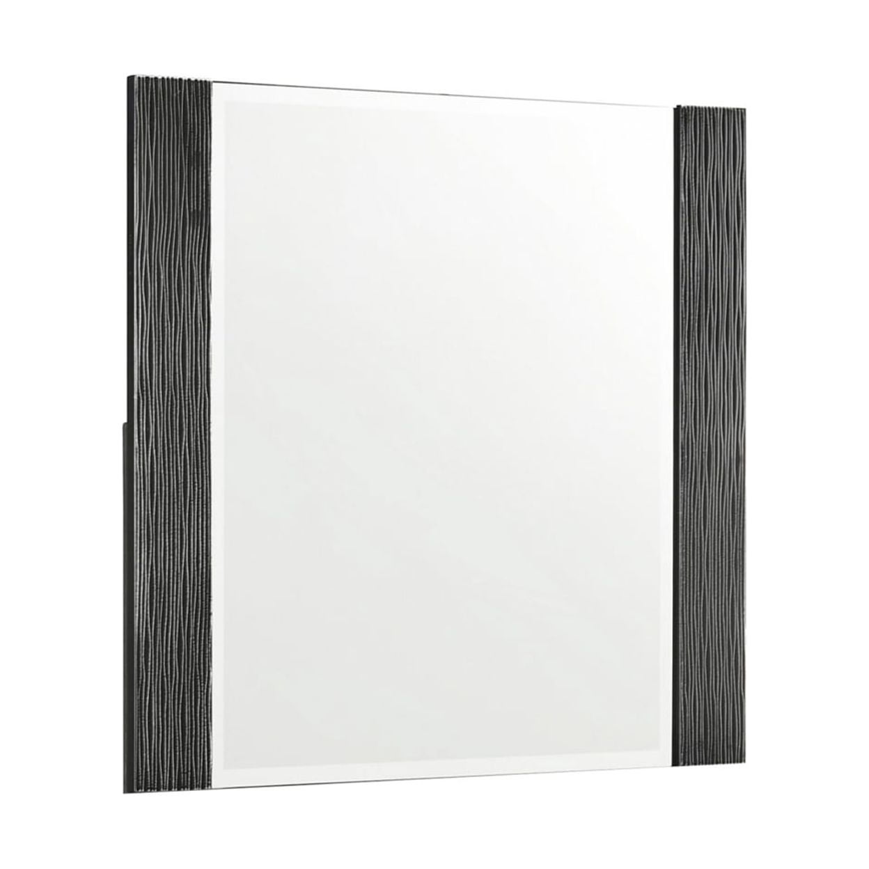 Picture of BenJara BM280476 39 in. Reza Beveled Edge Linear Pattern Modern Dresser Mirror&#44; Black