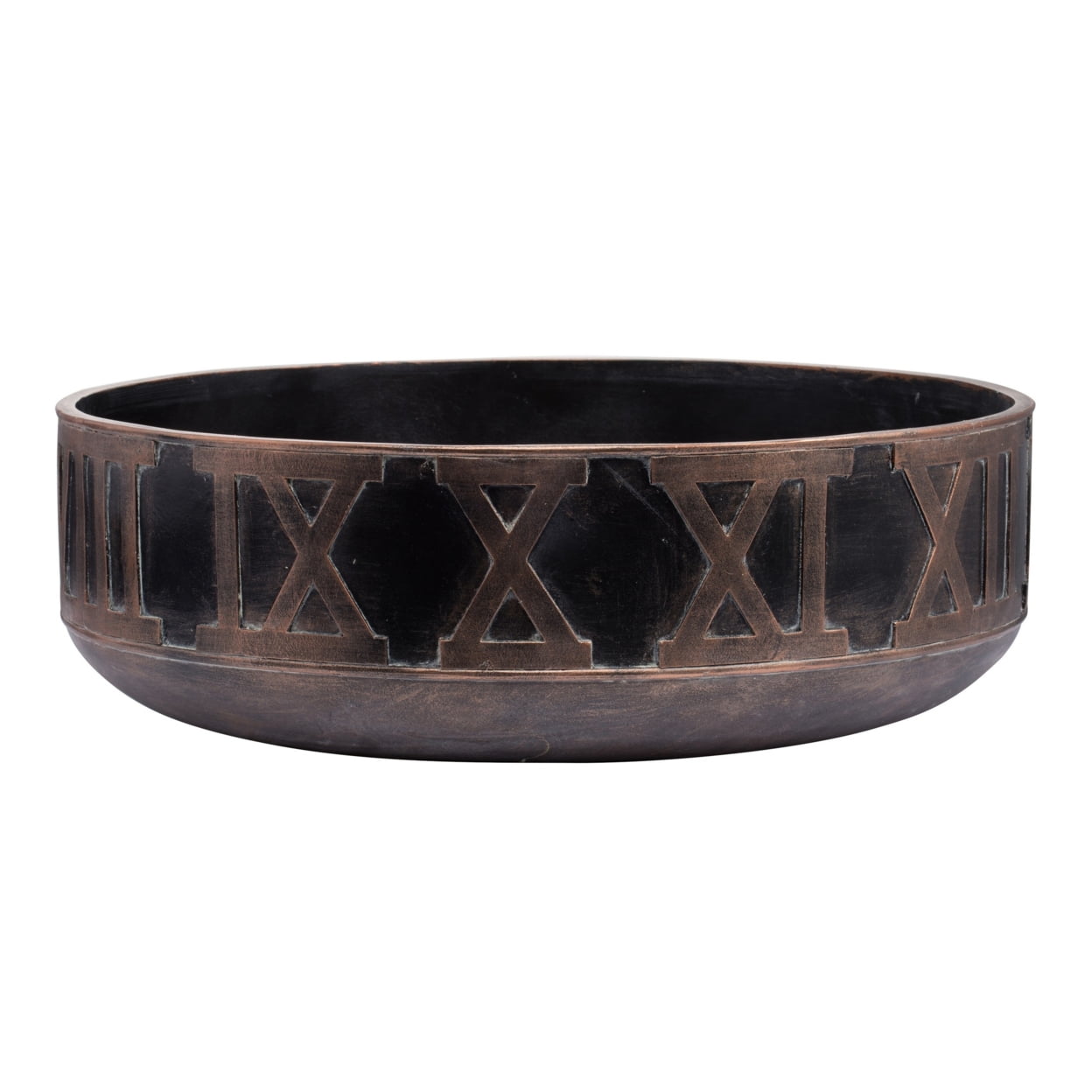 Picture of BenJara BM285928 18 in. Handcrafted Round Shaped Black Polyresin Frame Decorative Bowl