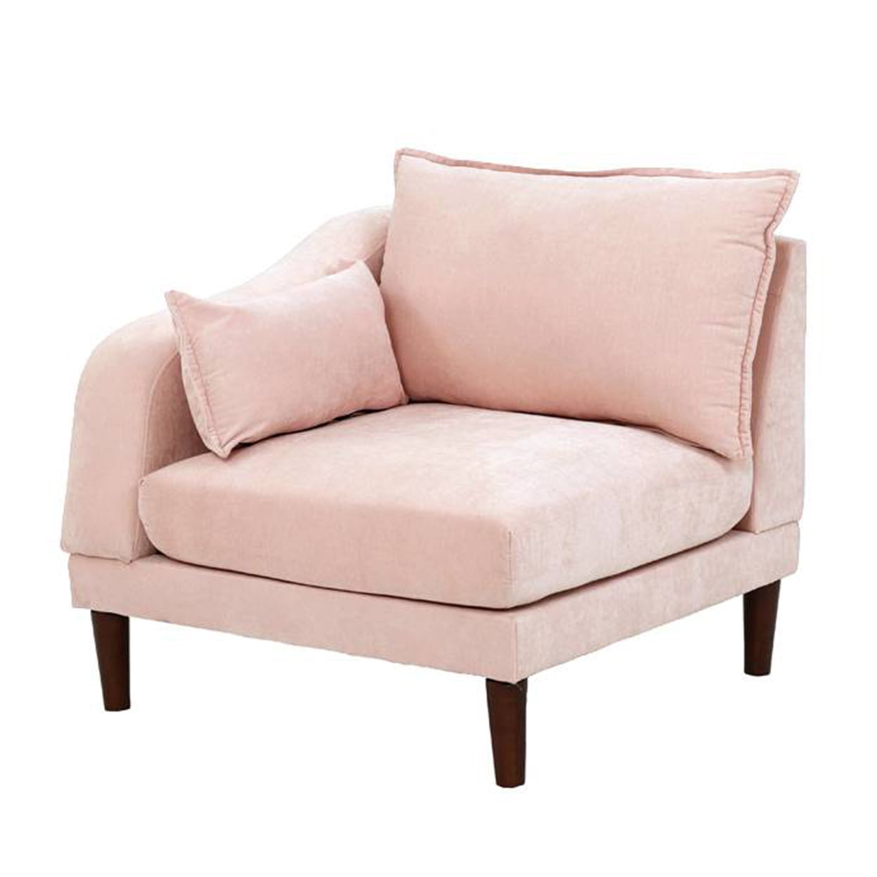 Picture of BenJara BM284322 33 in. Rio 2 Lumbar Cushions Modular Single Arm Corner Chair, Blush Pink