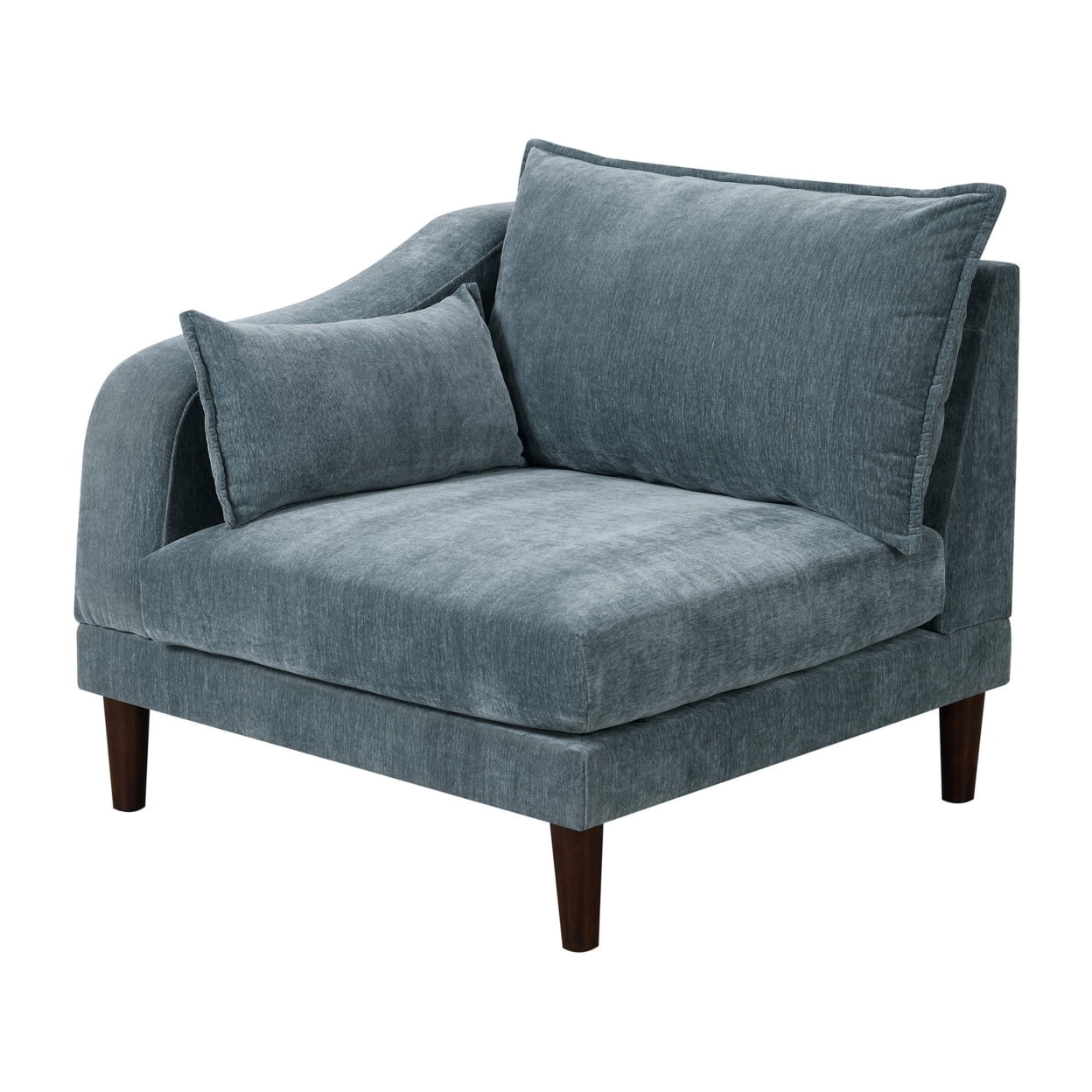 Picture of BenJara BM284325 33 in. Rio 2 Lumbar Cushions Modular Single Arm Corner Chair, Slate Blue