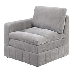 Picture of BenJara BM284328 33 in. Luna Triple Plush Cushioned Seat Modular 1 Arm Corner Chair, Light Gray