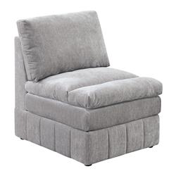 Picture of BenJara BM284329 35 in. Luna Three Layer Plush Cushioned Seat Modular Armless Chair, Light Gray