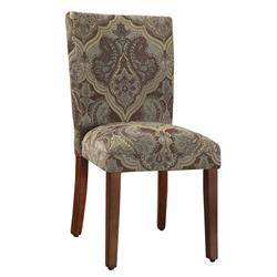 Picture of Benjara BM194960 Fabric Upholstered Wooden Parson Chair with Paisley Print&#44; Multi Color - Set of 2