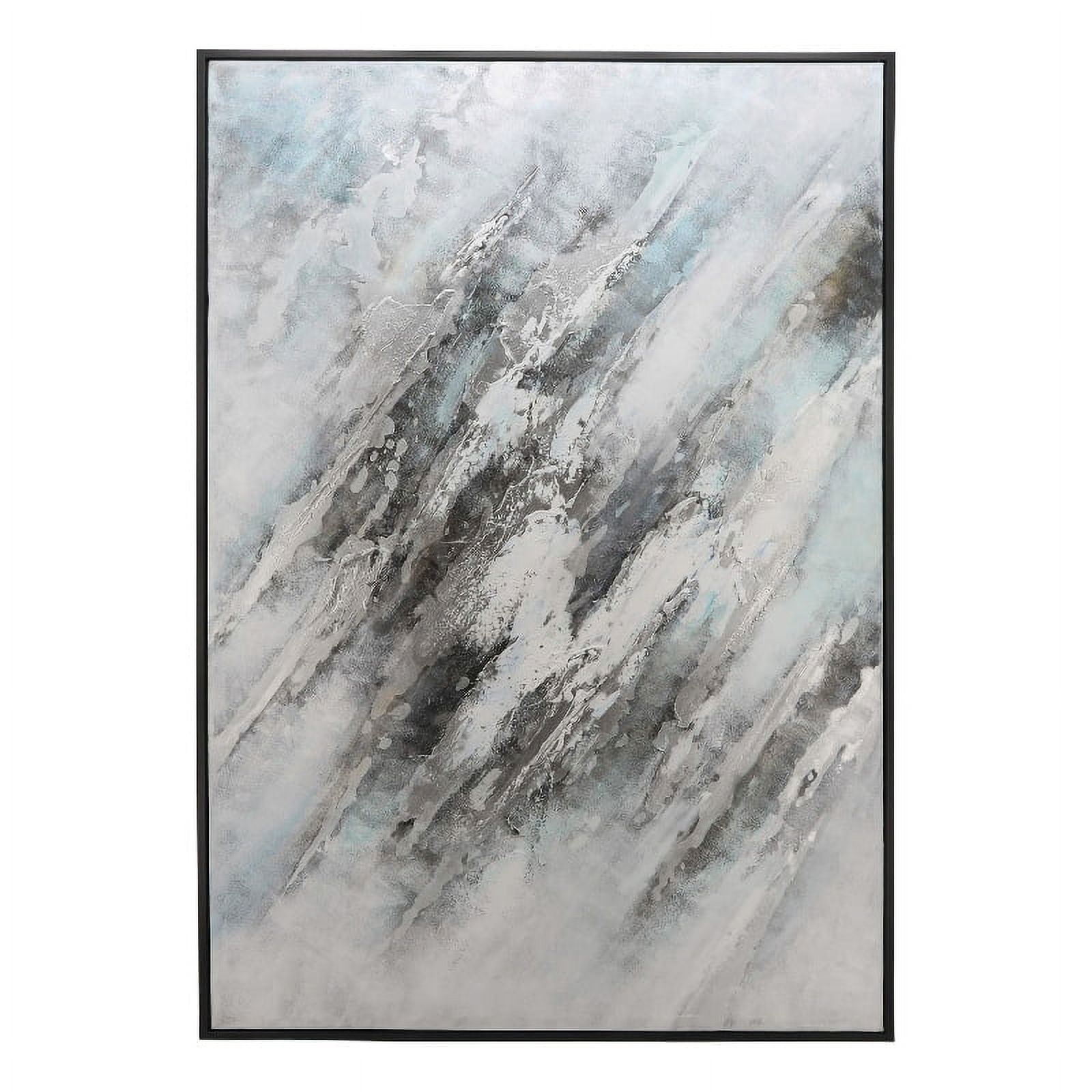Picture of Benjara BM283721 50 x 74 in. Rectangular Smokey Canvas Abstract Painting Wall Art&#44; Gray & Black