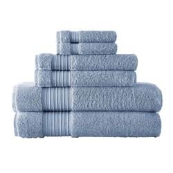 Picture of Benjara BM287474 Gem Soft Turkish Cotton Absorbent Texture Towel Set, Denim Blue - 6 Piece