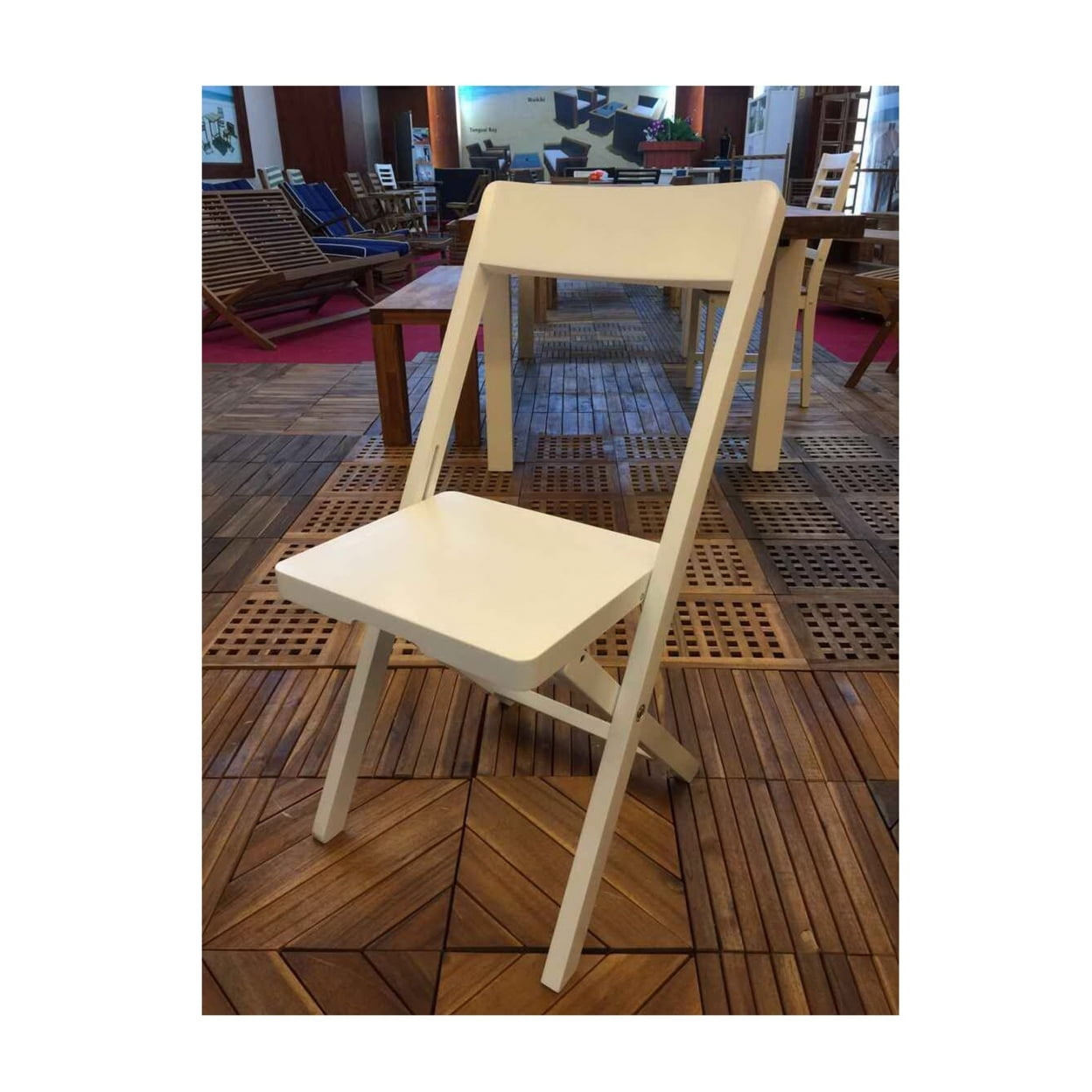Picture of Benjara BM285325 34 in. High Quality Metal Frame & Angled Legs Folding Chair&#44; Beige
