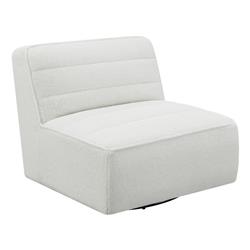 Picture of Benjara BM294141 38 in. Accent Channel Tufted Armless Low Profile Swivel Chair, White