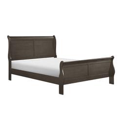 BM295813 Gage Wood Frame Traditional Sleigh Bed, Gray - California King Size -  Benjara