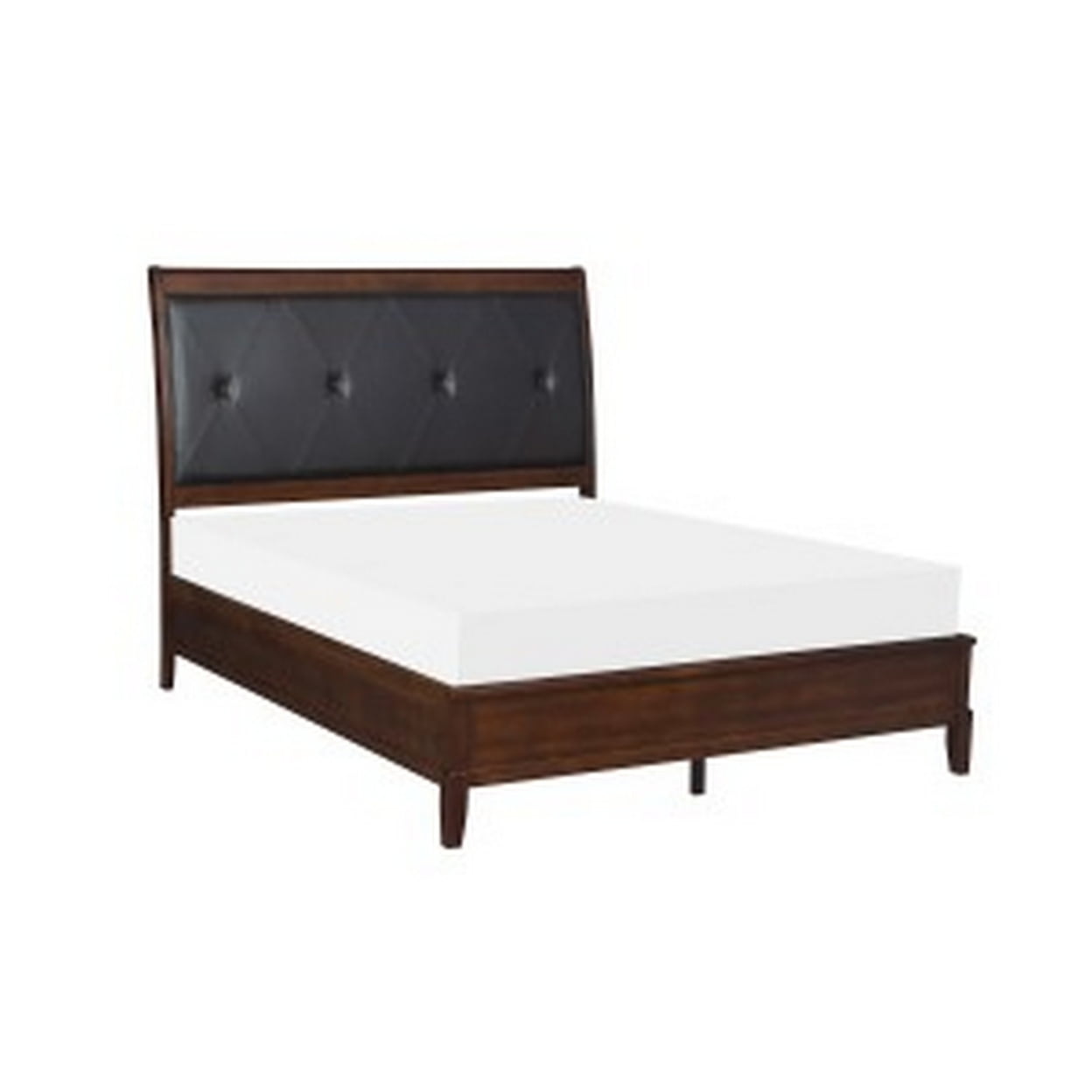 Hadly Classic Sleigh Bed with Button Tufted Headboard, Black - Queen Size -  DeluxDesigns, DE2805983