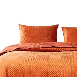Picture of Benjara BM294320 36 in. Rio Quilted Diamond Design Dutch Velvet Pillow Sham&#44; Orange - King Size