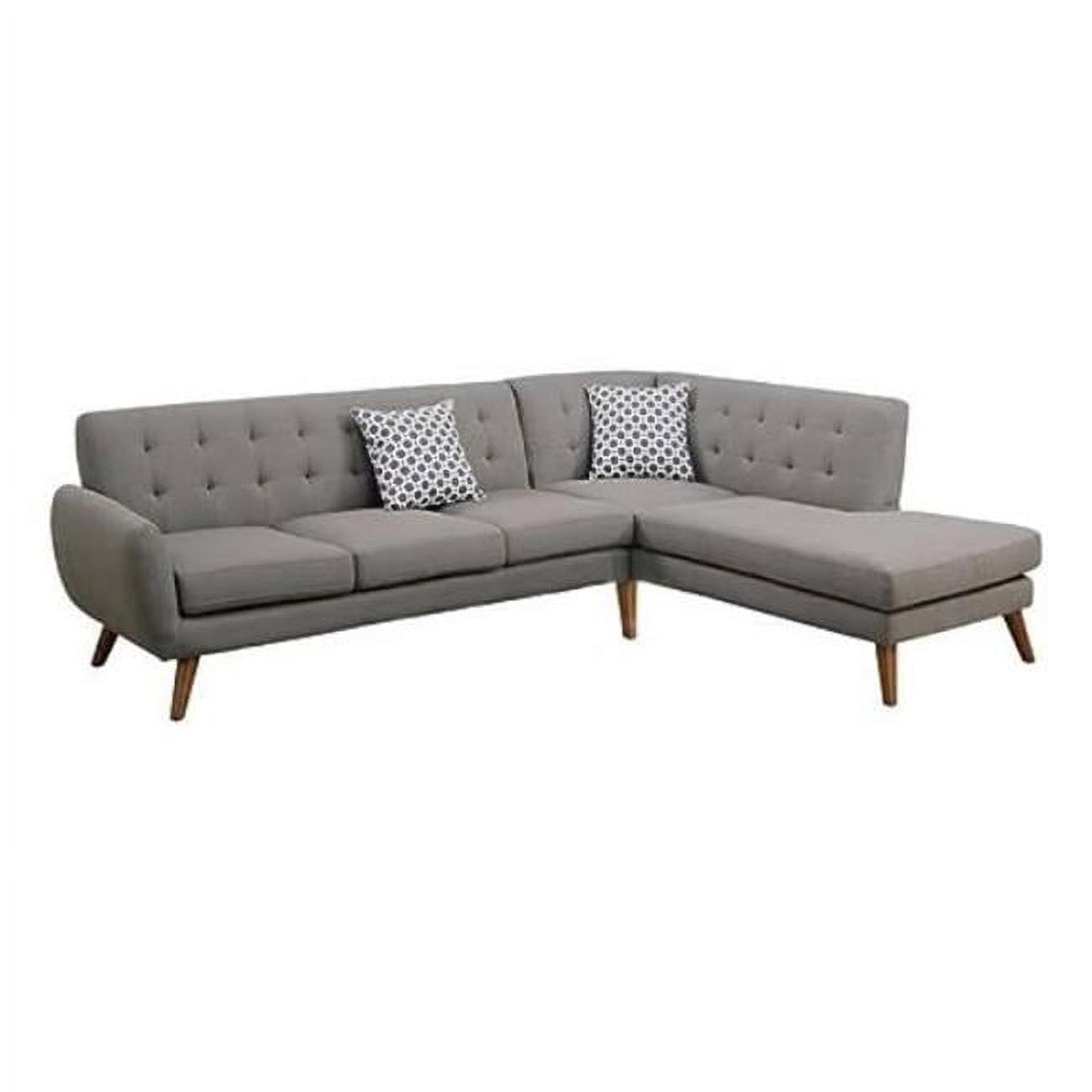 Picture of Benjara BM300293 Cushioned Back Modern L Shape Sectional Sofa with Chaise&#44; Gray - 2 Piece