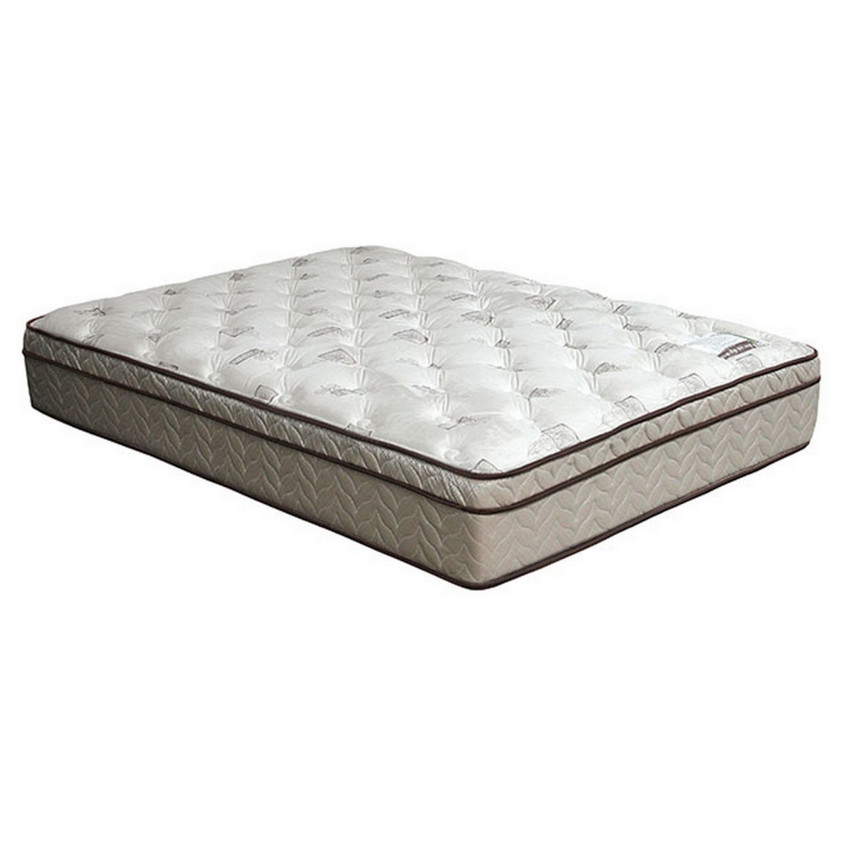Picture of Benjara BM299886 13 in. Yuk Euro Top Mattress with Dense Foam & Orthopedic&#44; White & Brown - California King Size