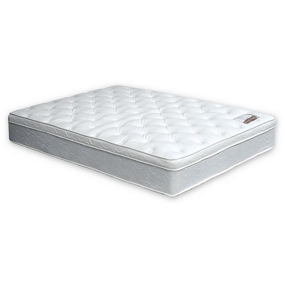 Picture of Benjara BM300487 11 in. Fima Medium Firmness Hi Density Foam Pillow Top Mattress&#44; White - Full Size