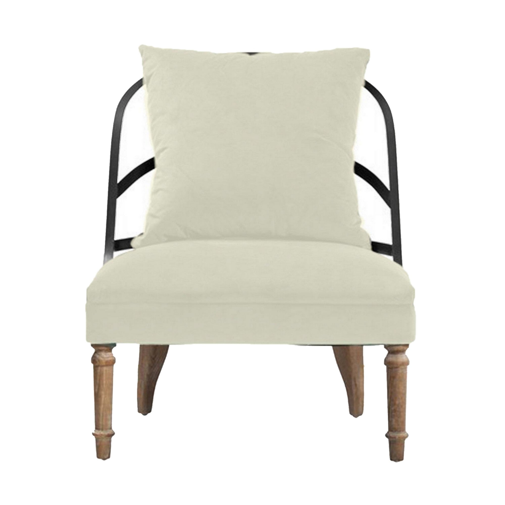 Picture of Benjara BM301534 29 in. Armless Accent Chair with Cushioned Seat & Back&#44; Cream