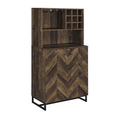 Picture of Benjara BM302489 63 in. 2 Adjustable Shelves Wine Cabinet with Double Doors&#44; Rich Brown & Black