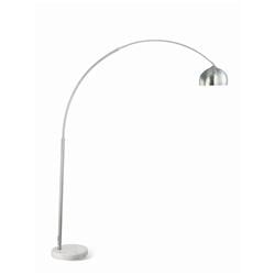 Picture of Benjara BM302471 85 in. Binary Switch & Marble Base Floor Lamp with Arched Body&#44; Silver&#44; Chrome & White
