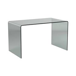 Picture of Benjara BM304684 50 in. Kyo U Shaped & Wide Surface Tempered Glass Computer Desk&#44; Smokey Gray