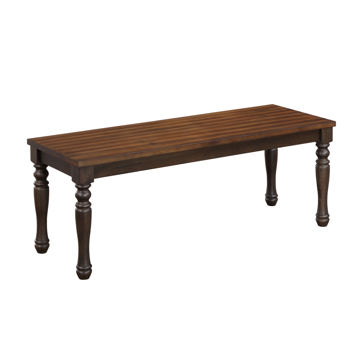 Picture of Benjara BM304801 48 in. May Two Tone Dining Bench with Turned Legs&#44; Rich Brown Wood