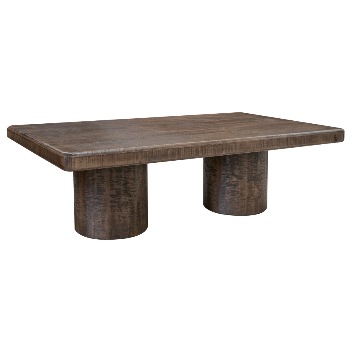 Picture of Benjara BM307452 Ino 50 in. Coffee Table - Mango Wood - Round Pedestal Stand - Rustic Brown