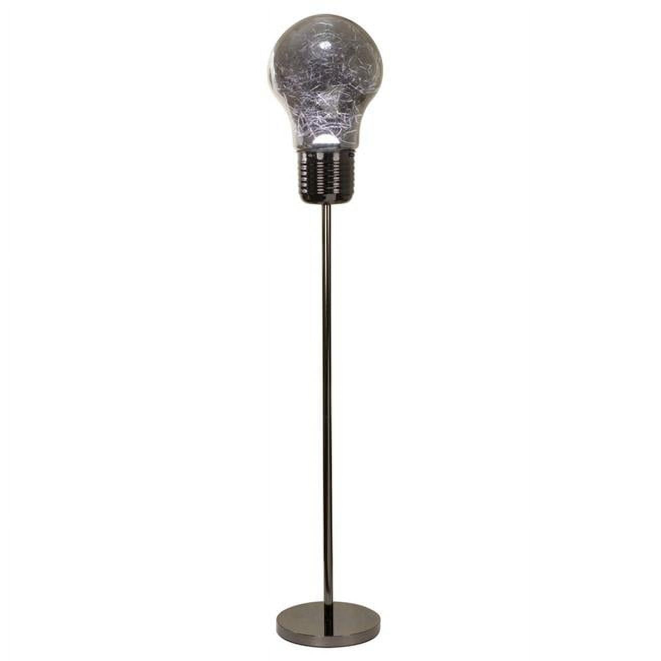 Picture of Benjara BM309004 66 in. Zoom Floor Lamp with Globe Glass Shade in a Bulb Design&#44; Black Nickel & Gray
