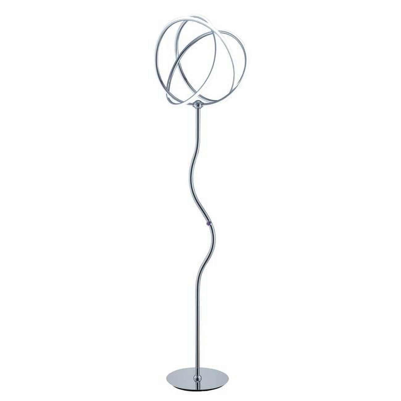 Picture of Benjara BM309028 64 in. Metal Salt Accent Twisted Design LED Light Floor Lamp&#44; Chrome & Silver