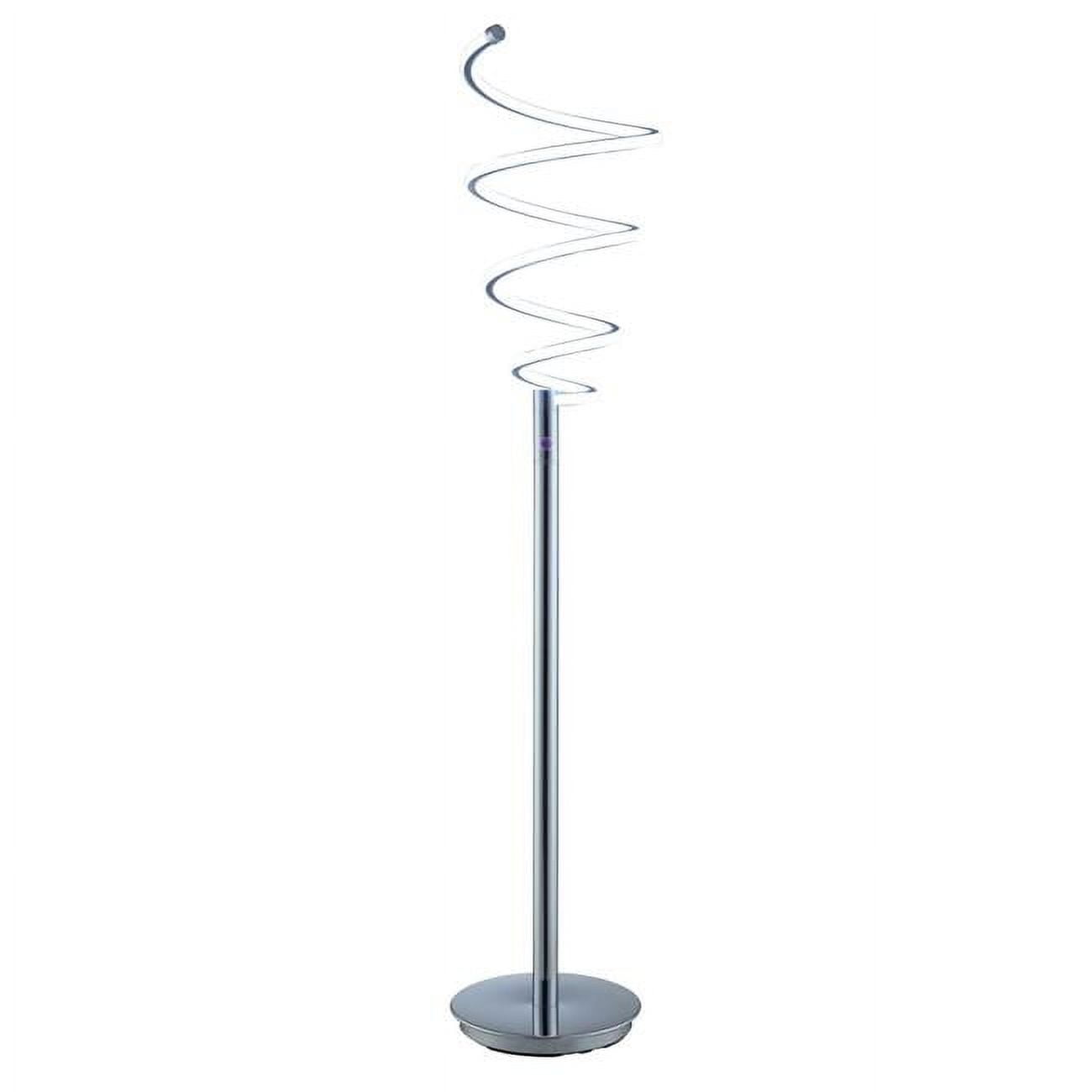 Picture of Benjara BM309032 58 in. Sun Accent Twisted Modern Design Floor Lamp with LED Base&#44; Chrome & Silver