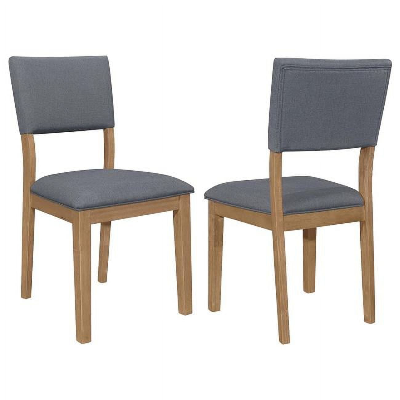 BM309241 22 in. Alia Asian Hardwood Fabric Cushioned Dining Chair, Brown & Blue - Set of 2 -  Benjara