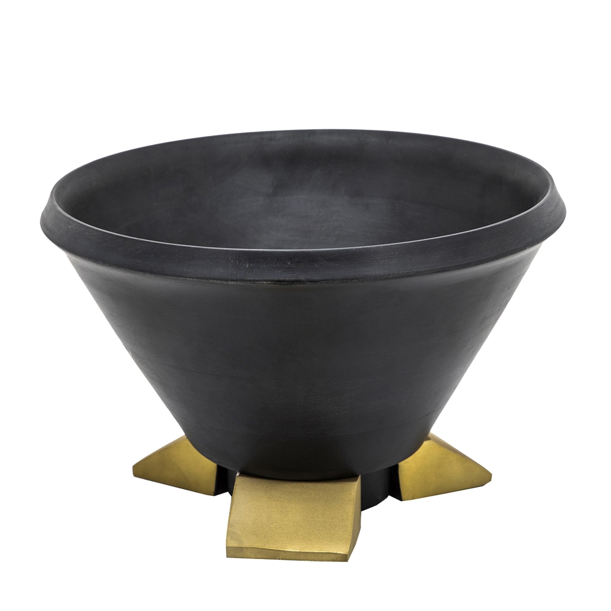 Picture of Benjara BM308677 12 in. Decorative Table Decor Gold Metal Legs & Black Wood Bowl