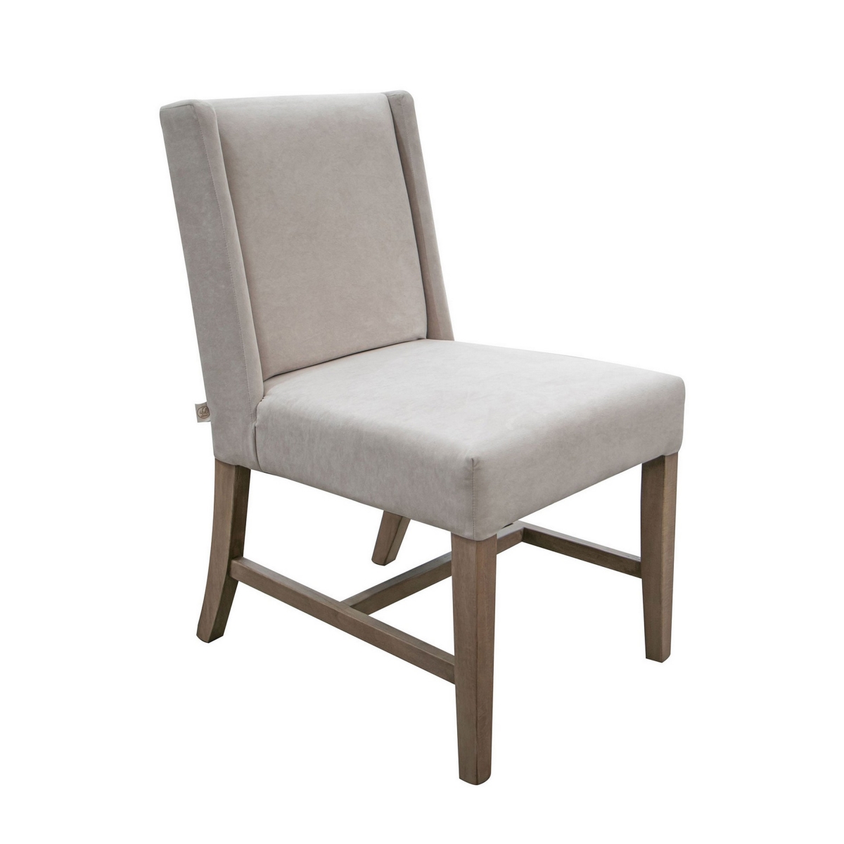 BM311873 25 in. Umey Chair - Polyester Fabric - Wood Pearl Gray & Brown - Set of 2 -  Benjara