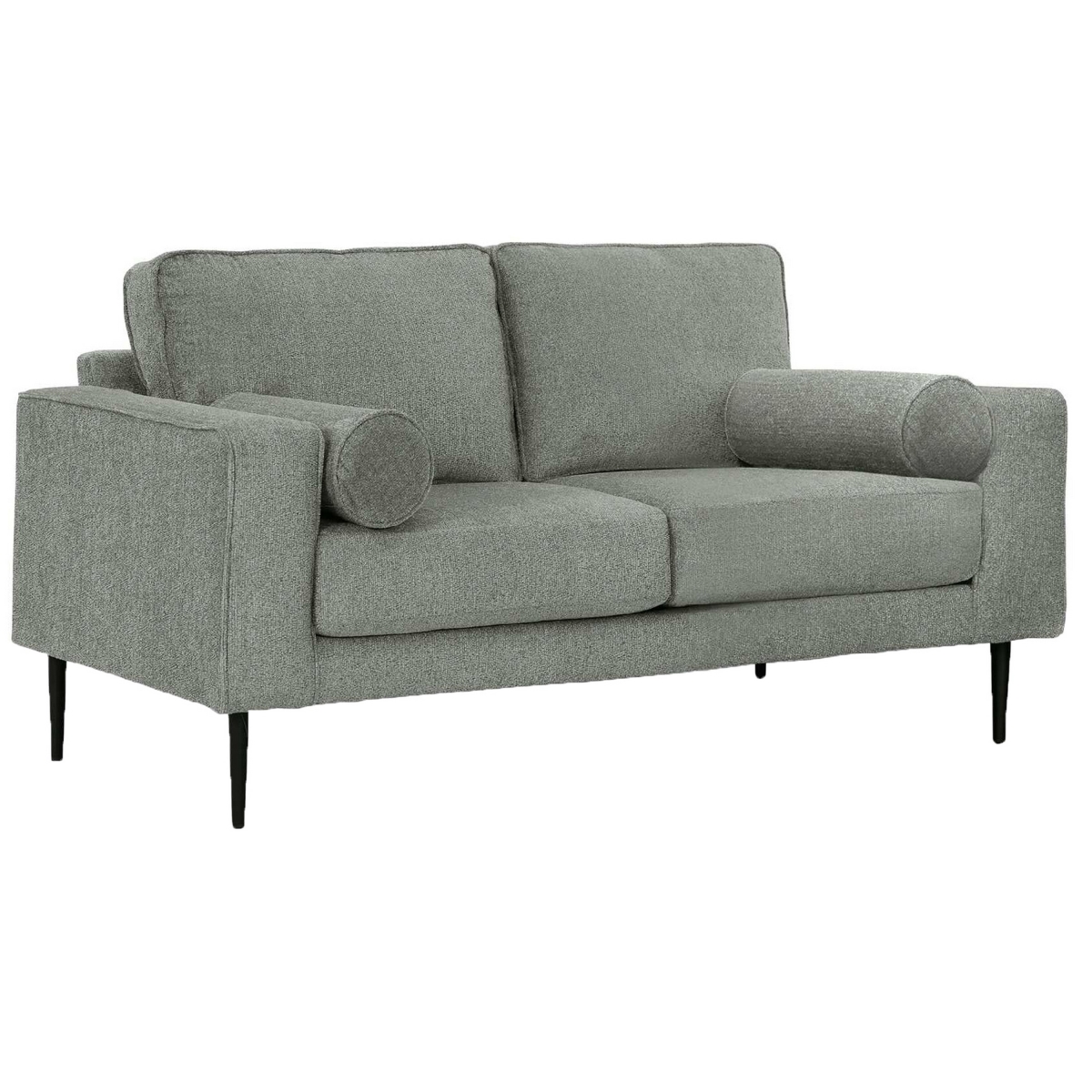 Picture of Benjara BM311688 60 in. Haez Loveseat with 2 Bolster Pillows & Chevron&#44; Light Grey Polyester
