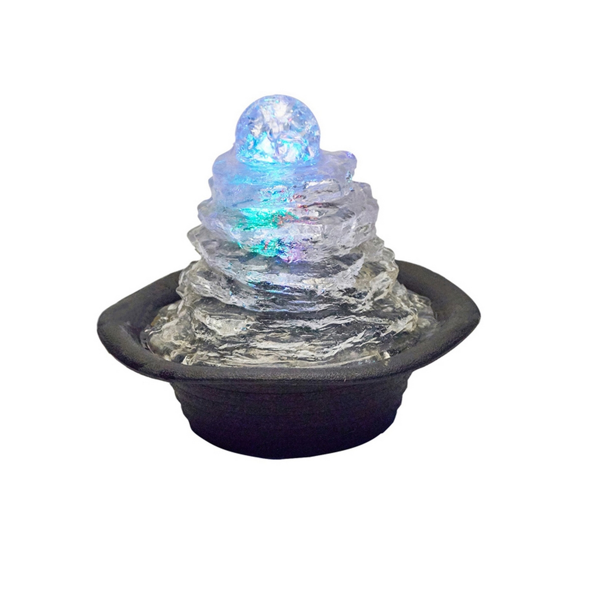 Picture of Benjara BM311752 9 in. Sumi Ice Tabletop Water Fountain&#44; Rock Climb Glass Ball&#44; Multi Color