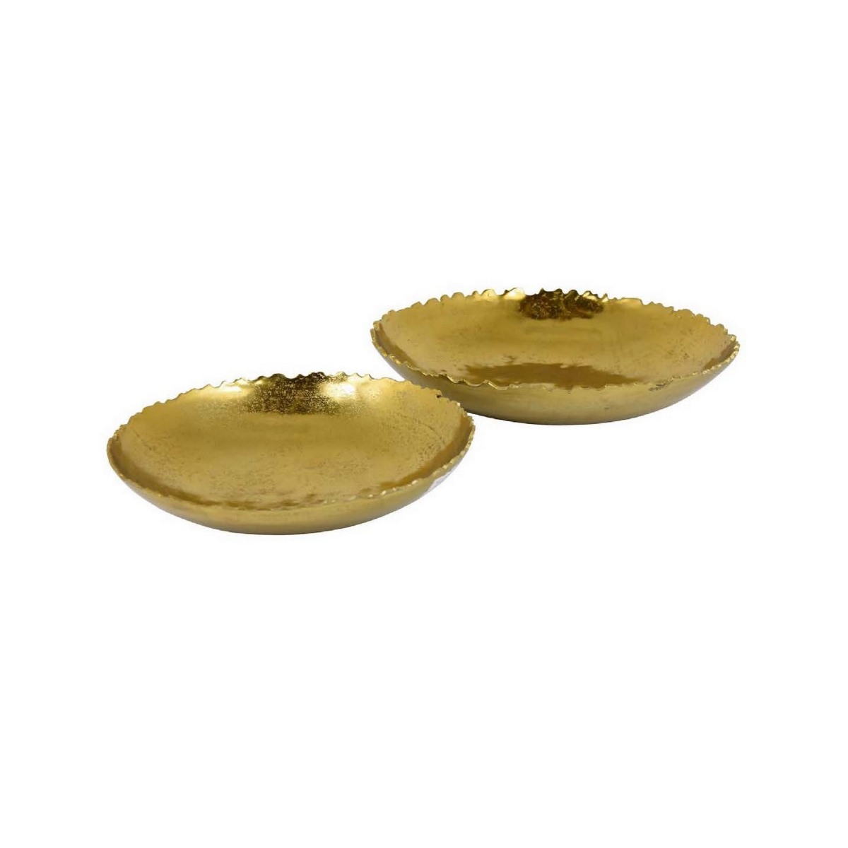 Picture of Benjara BM312639 Kim Decorative Bowls&#44; Smooth Carved Edges&#44; Glossy Gold Metal - Set of 2