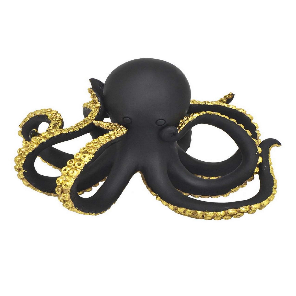 Picture of Benjara BM312714 10 in. Ocean Octopus Animal Figurine Decor&#44; Black & Gold - Resin