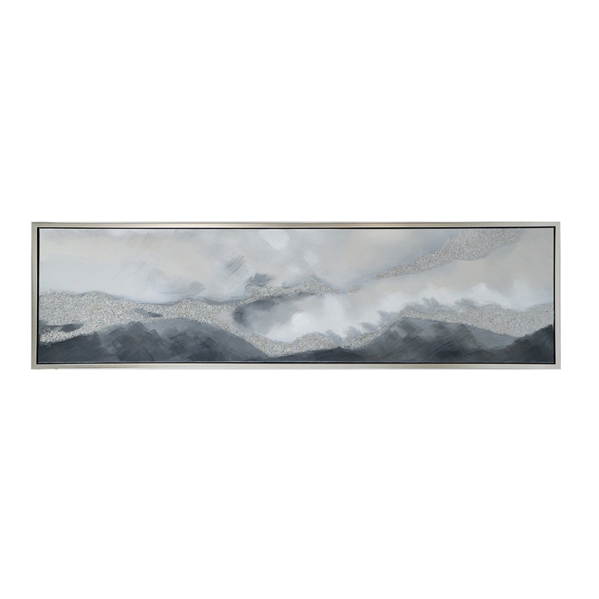 Picture of Benjara BM312753 20 x 71 in. Framed Handpainted Wall Art with Landscape Abstract Design&#44; Soft Grey
