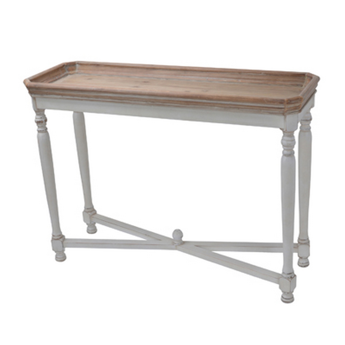 Picture of Benjara BM311936 42 in. Sofa Table&#44; Narrow Design&#44; Fir Wood - MDF - Brown & Antique White