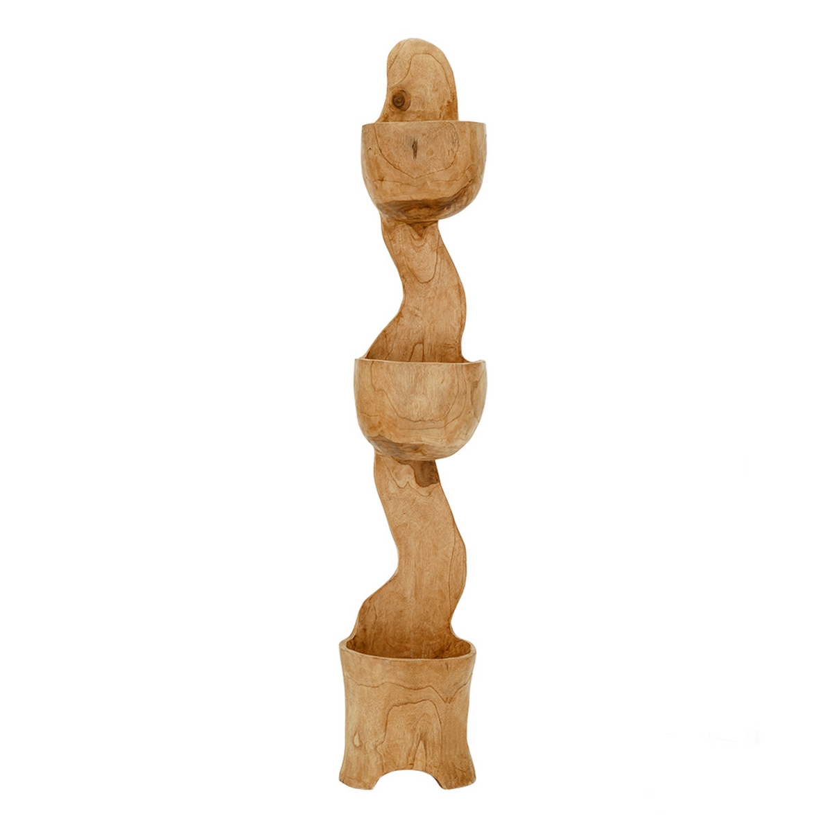 Picture of Benjara BM312083 49 in. Jion Teak Wood Display Rack&#44; 3 Tiers&#44; Unique Accent Design - Brown