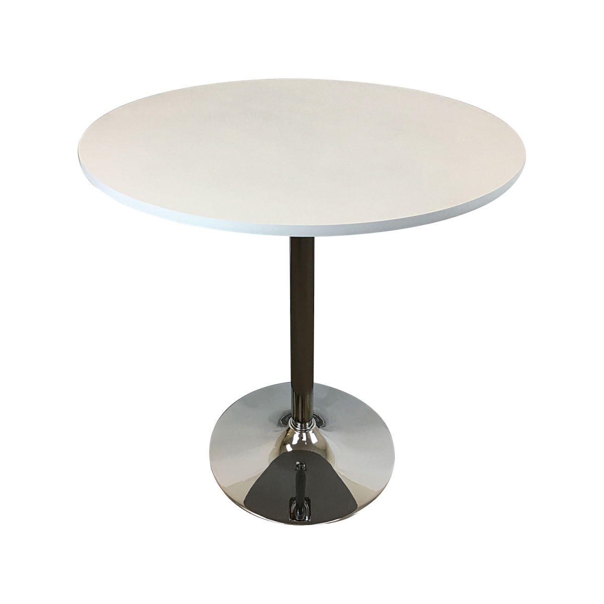 Picture of Benjara BM312265 36 in. Mari Counter Height Table with Round Top & Stainless Steel Base&#44; White & Chrome