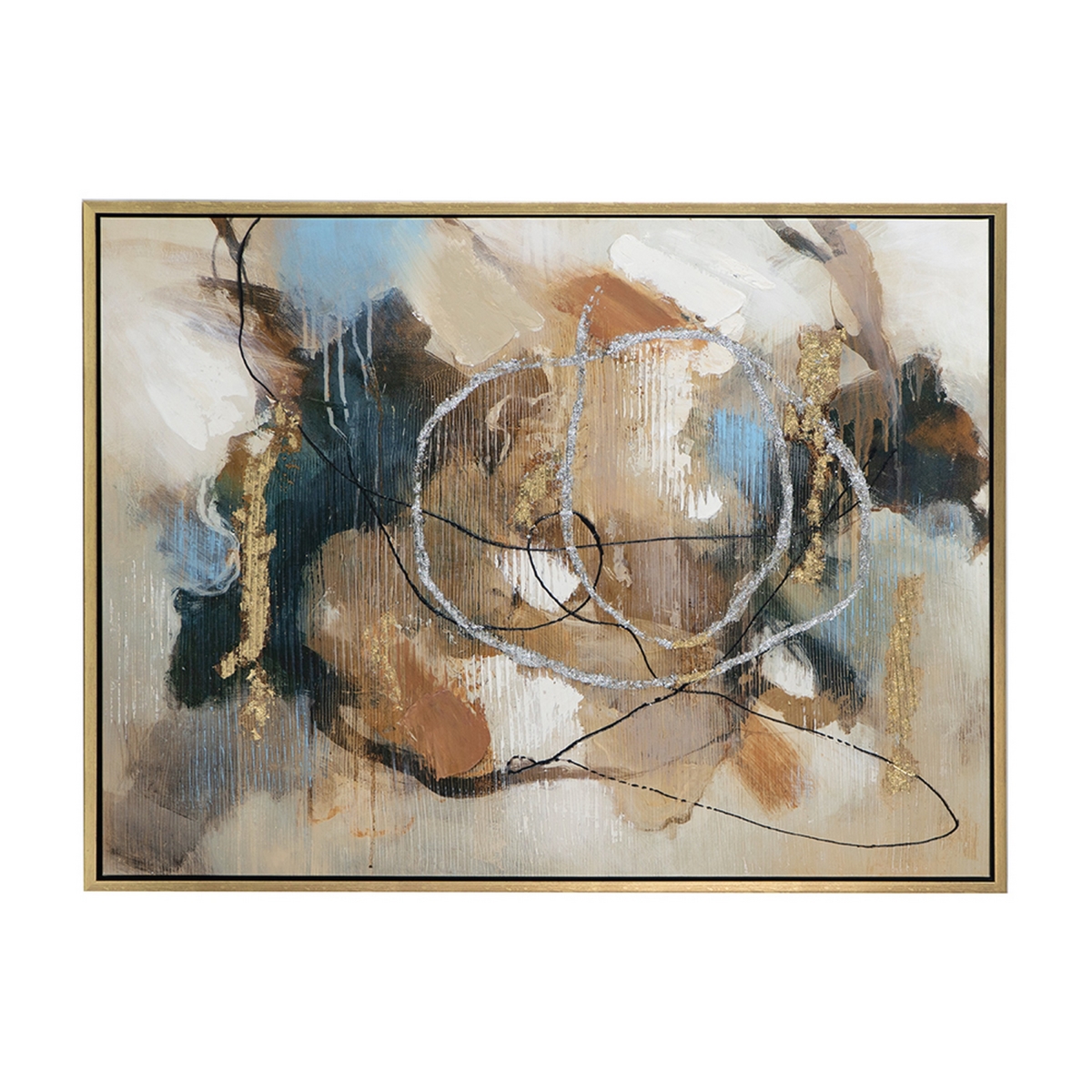 Picture of Benjara BM312794 35 x 47 in. Framed Wall Art with Abstract Whirlwind Print&#44; Modern Brown & White